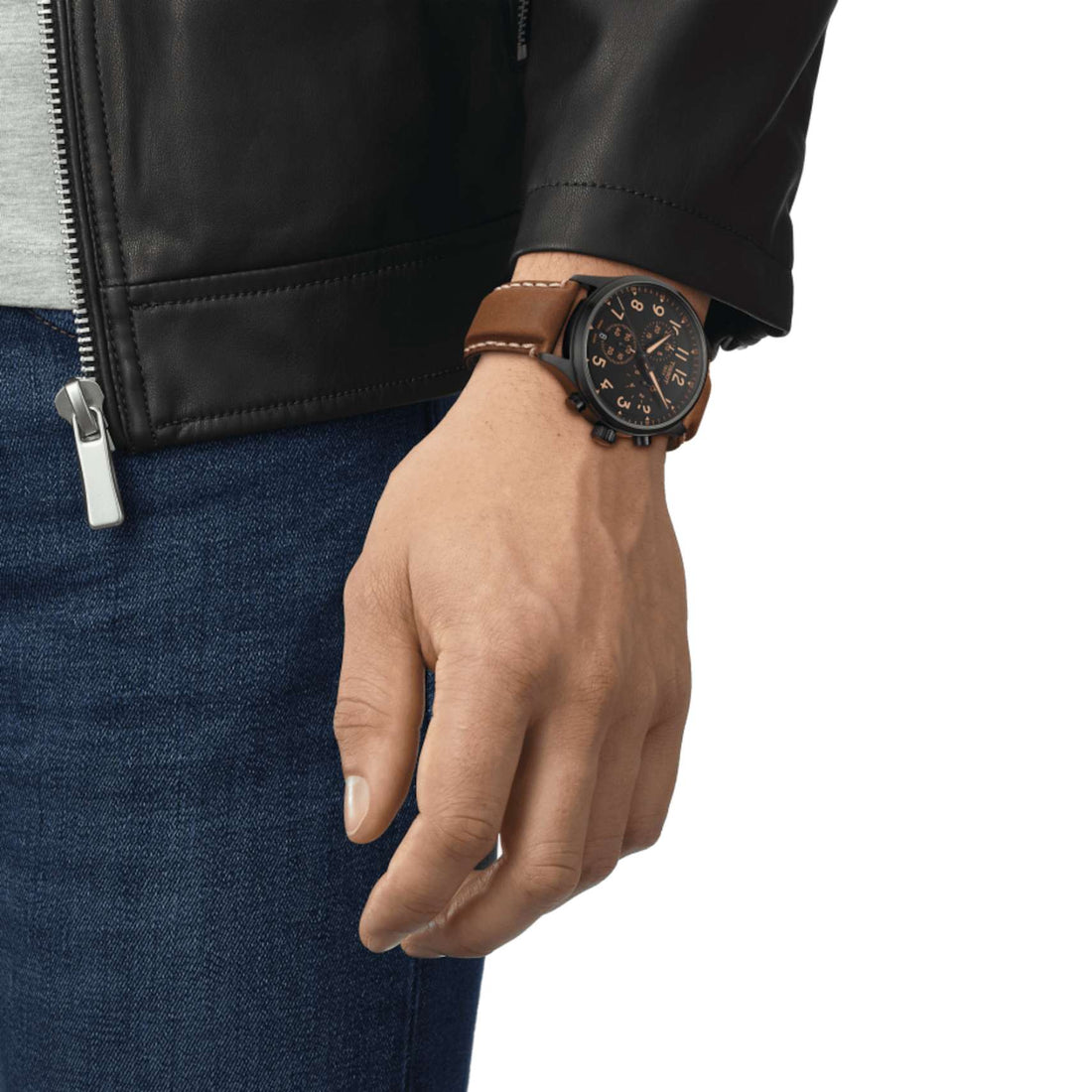Orologio Uomo Tissot Quarzo Cronografo Acciaio Nero Pelle T1166173605203