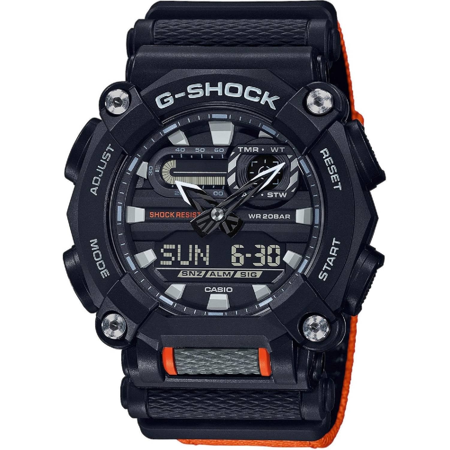 Orologio Uomo Casio G-SHOCK GA-900C-1A4ER DIGITALE ANALOGICO Nero Arancione