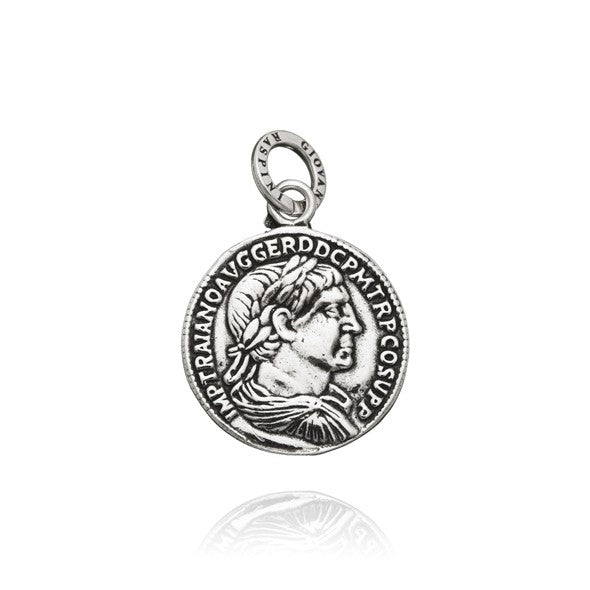 Charm Unisex Giovanni Raspini Argento 925 Moneta Imperatore Realizzato A Mano 06899