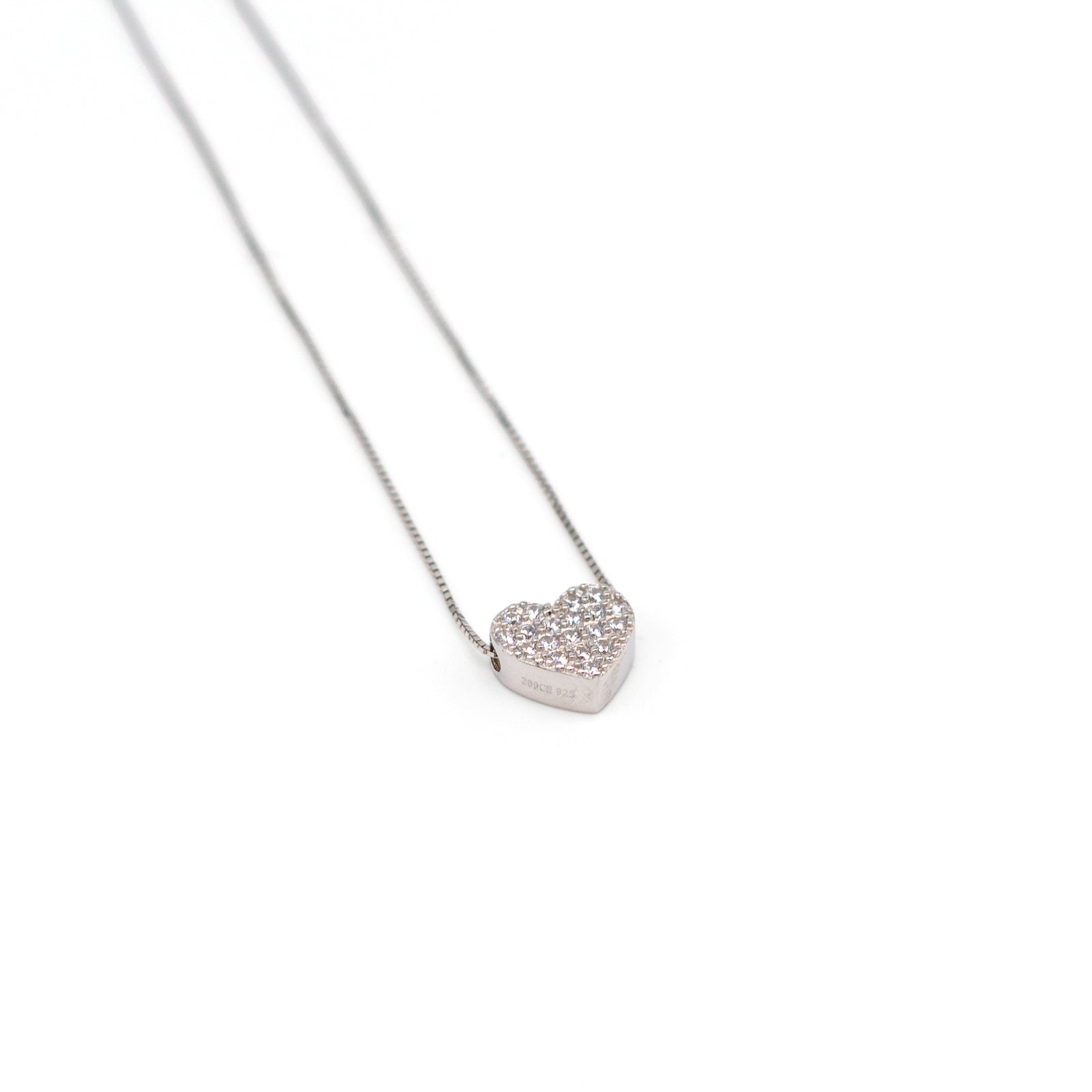 Collana Donna Re Mida Argento 925 Cuore Con Zirconi C001
