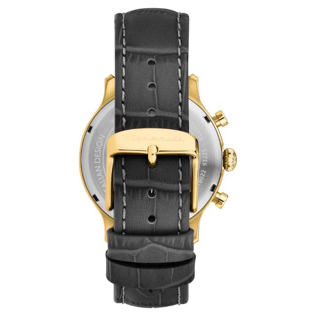 Orologio Uomo Maserati Epoca Slim Nero Acciaio Dorato Pelle Nera Quarzo Cronografo R8871618020