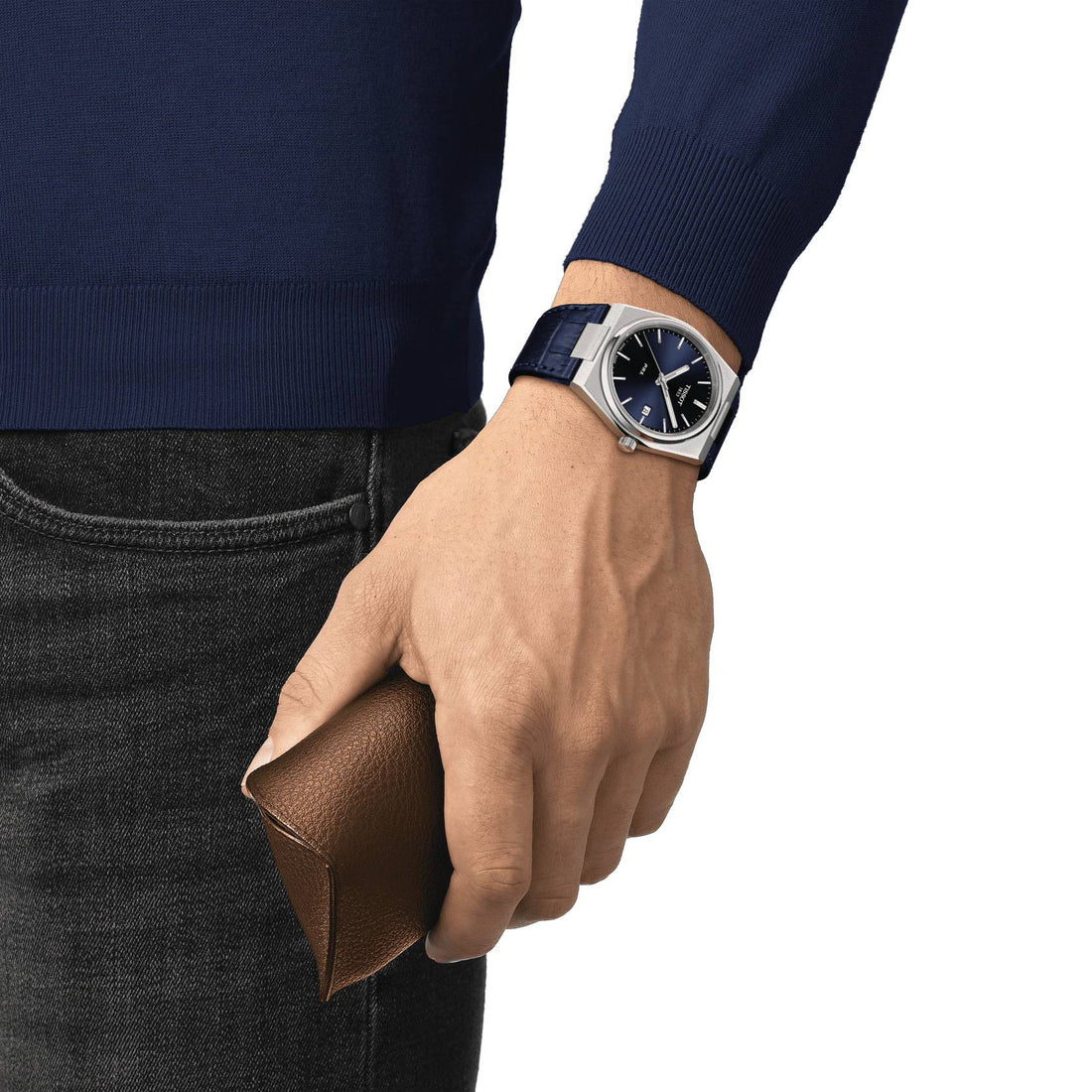 Orologio Uomo Tissot PRX T-CLASSIC Solo Tempo Acciaio Quarz Data Blu T1374101604100