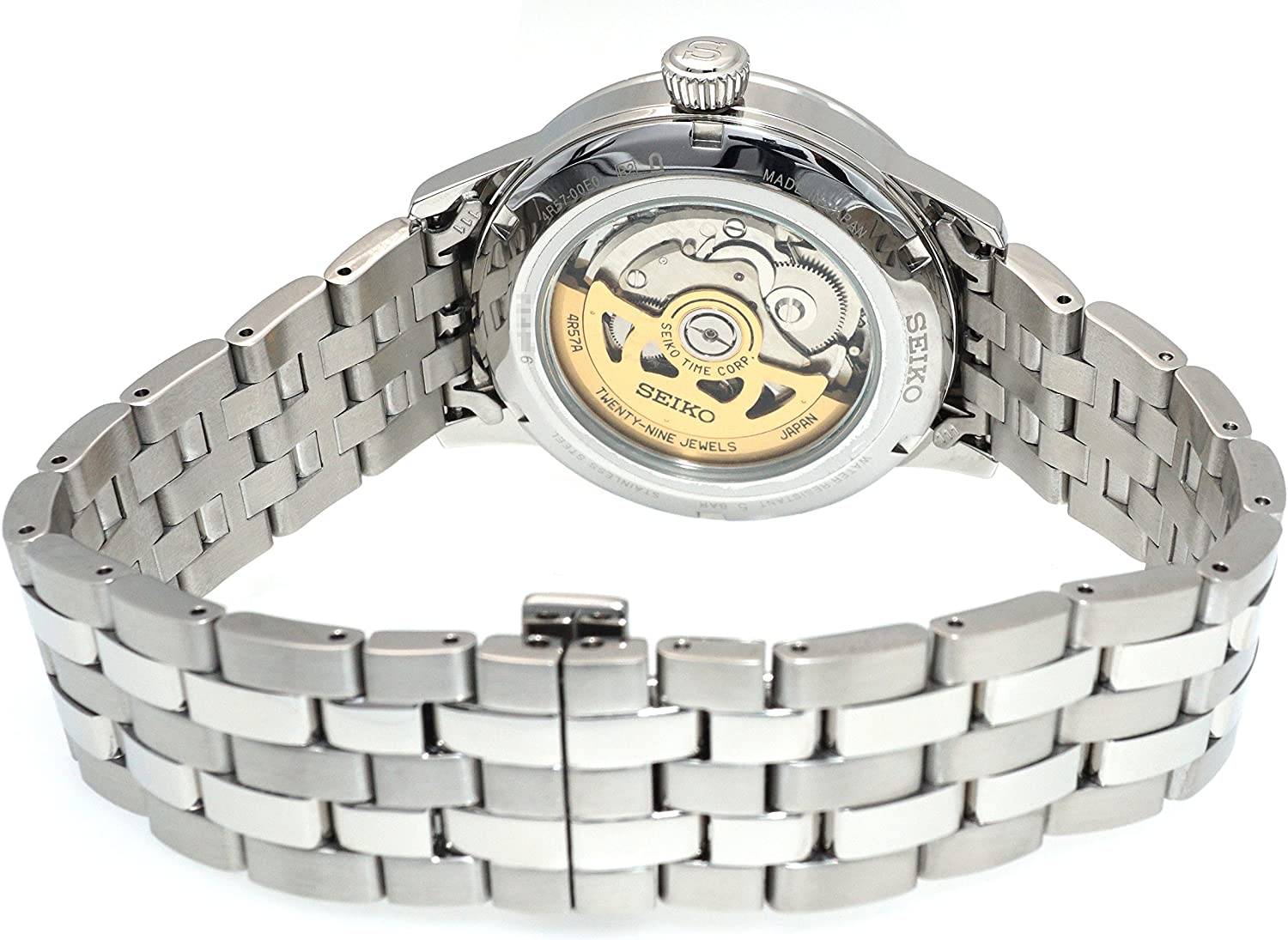 Orologio Uomo Seiko Presage Automatico Power Reserve Data Blue Moon Cocktail Acciaio SSA347J1