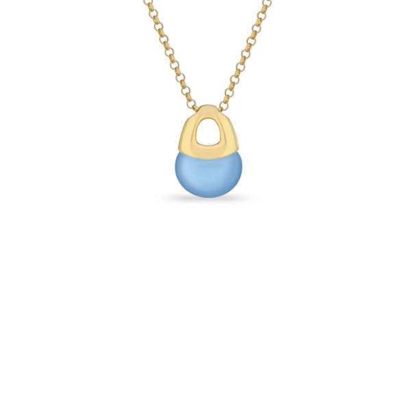 Collana Donna Sogni Argento 925 Dorato Quarzo Chacedony Blu CL122GBL