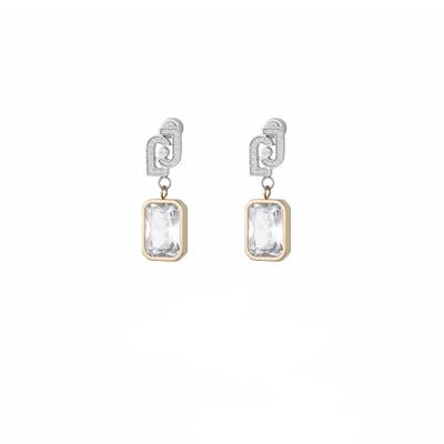 Orecchini Donna Liu Jo Acciaio Logo Zircone LJ3093
