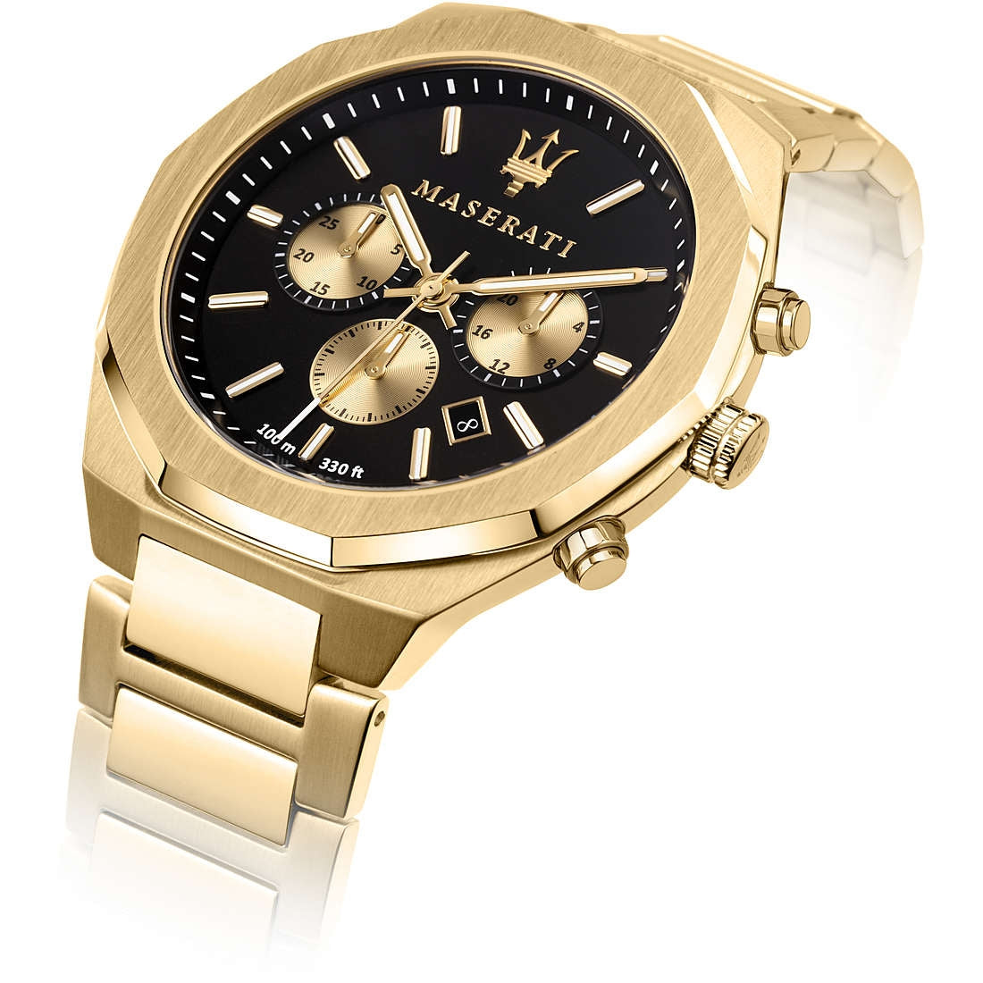 Orologio Uomo Acciaio Maserati STILE Crono Data dorato R8873642001