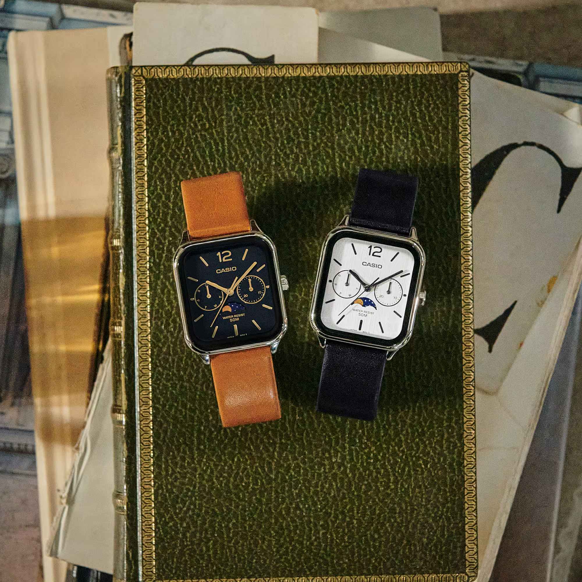 Orologio Uomo Casio Acciaio Pelle Quarzo Multifunzione MTP-M305L-1AVER