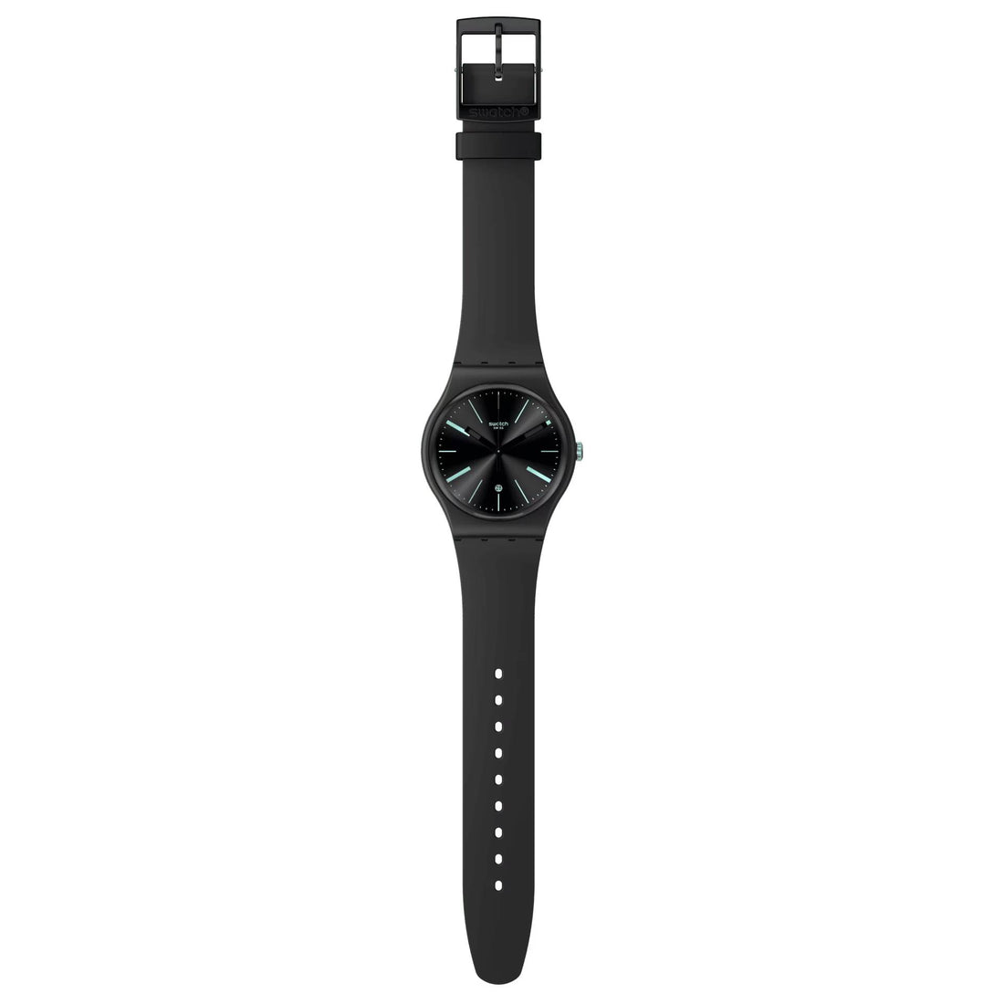 Orologio Unisex Swatch A Dash Of Green Quarzo Solo Tempo Nero Verde Data SO29B404