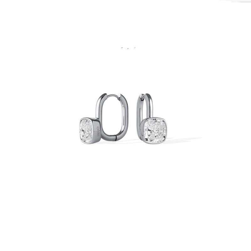 Orecchini  Liu Jo AcciaioB Bianco  Pendente Con Zircone LJ2887
