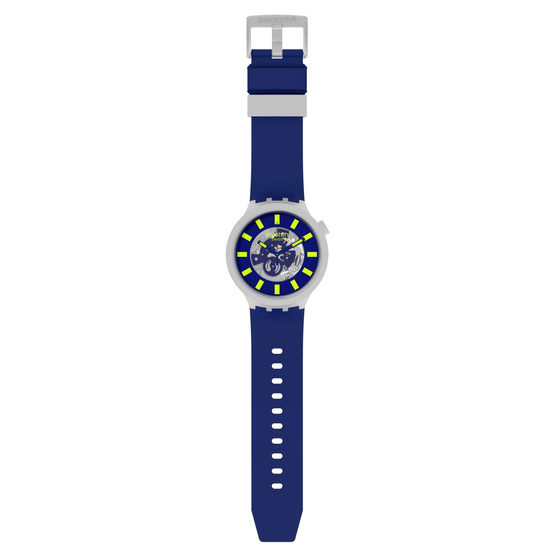 Orologio Uomo Swatch Bioceramic Big Bold Solo Tempo Blu SB03M103