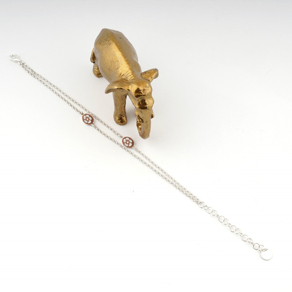 Bracciale Donna Cameo Italiano Argento 925 Fiori B128D-B