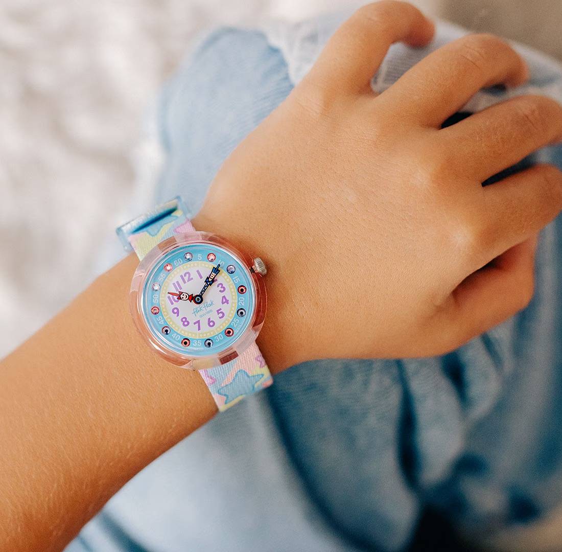 Orologio Bambina Swatch Flik Flak Star Party Quarzo Solo Tempo Stelle ZFBNP215