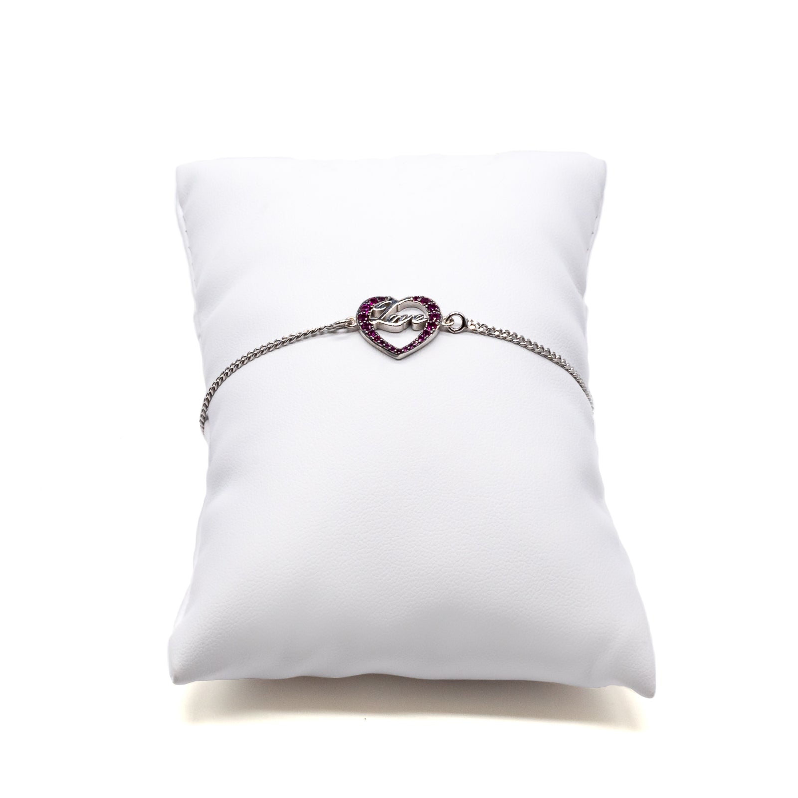 Bracciale Donna Re Mida Argento 925 Cuore Zirconi Rossi B011