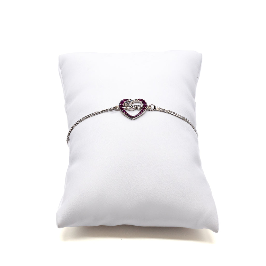 Bracciale Donna Re Mida Argento 925 Cuore Zirconi Rossi B011