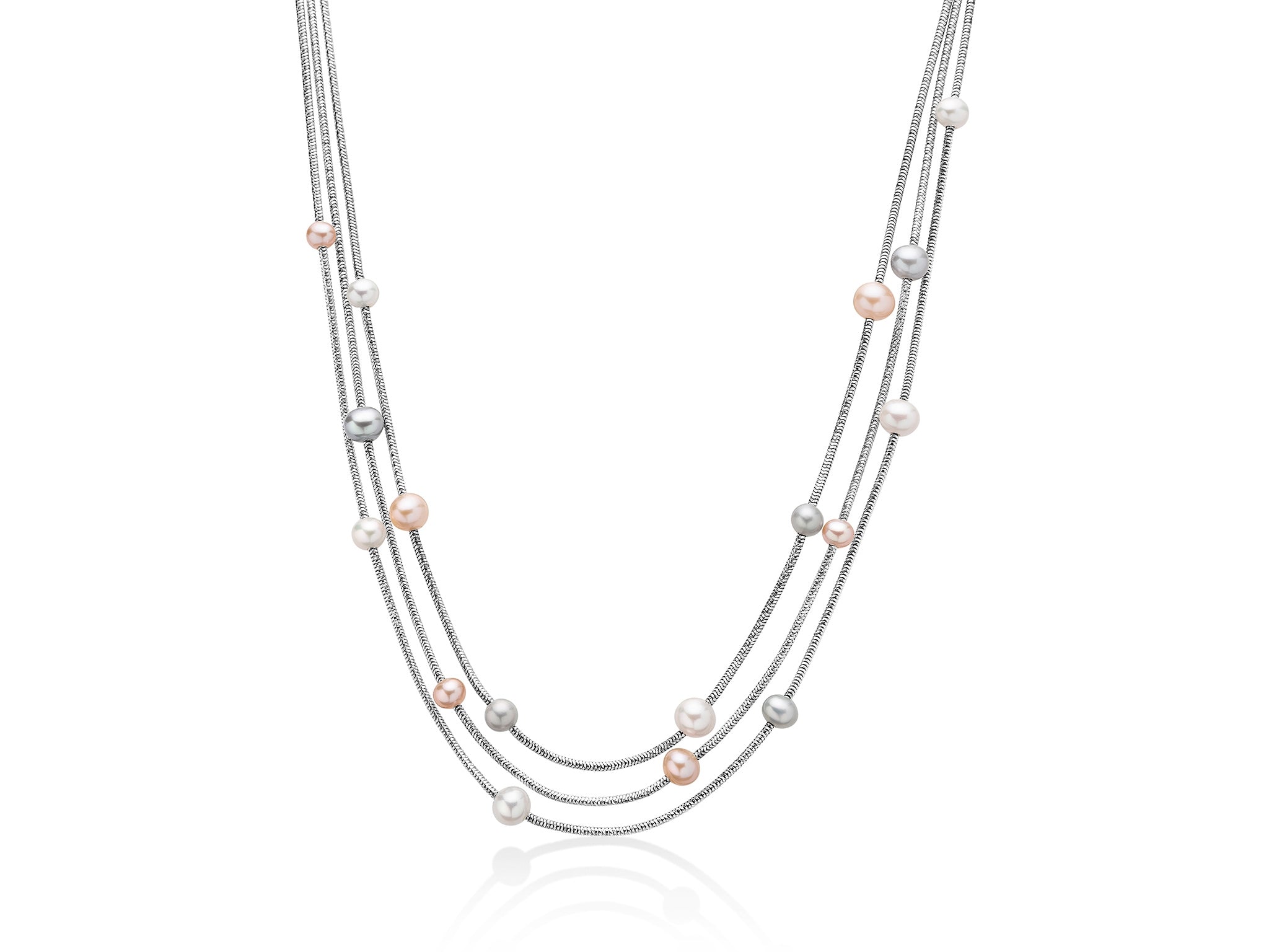 Collana Donna Argento Miluna Multifilo Miss Italia Perle multicolor PCL5627