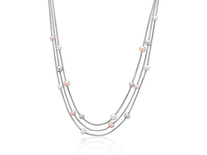 Collana Donna Argento Miluna Multifilo Miss Italia Perle multicolor PCL5627