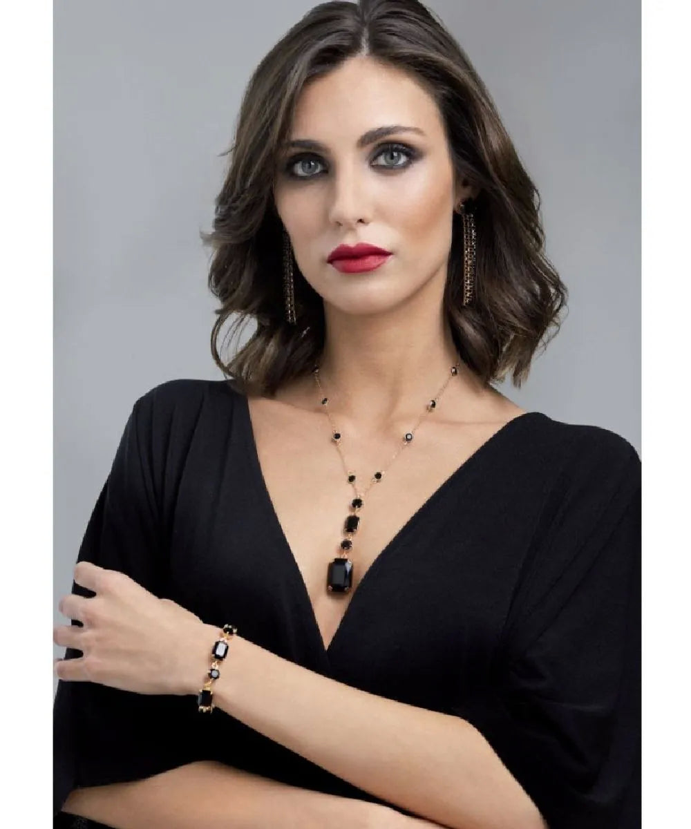Collana Donna Ottaviani girocollo con cristalli Neri 500948C