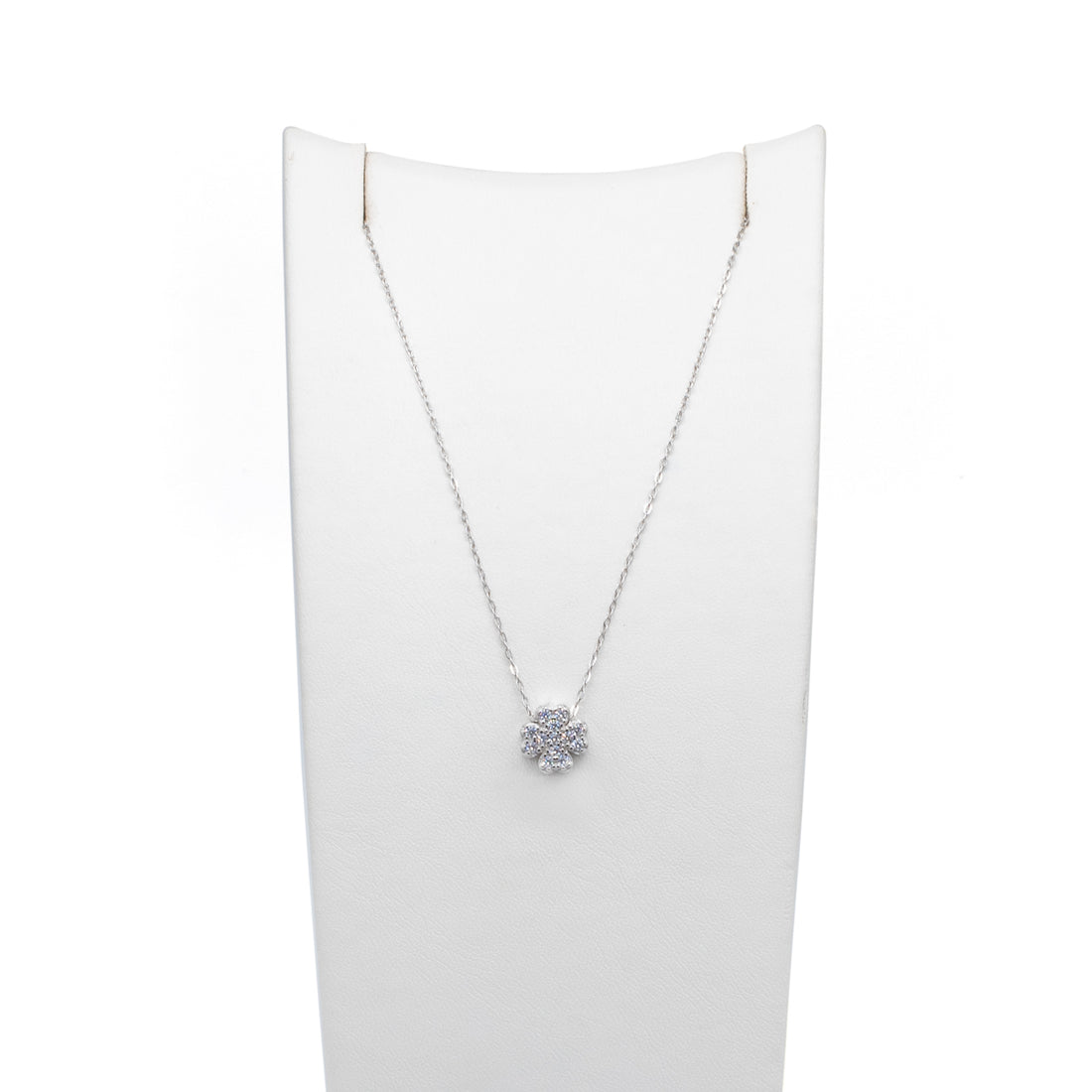 Collana Donna Re Mida Argento 925 Quadrifoglio Zirconi Bianchi C008