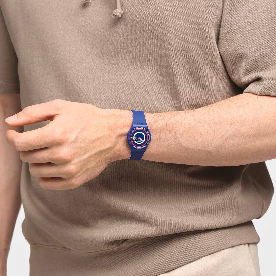 Orologio Unisex Bambino Swatch Bioceramic Cerchi Blu Quarzo Doppia Data SO28N703