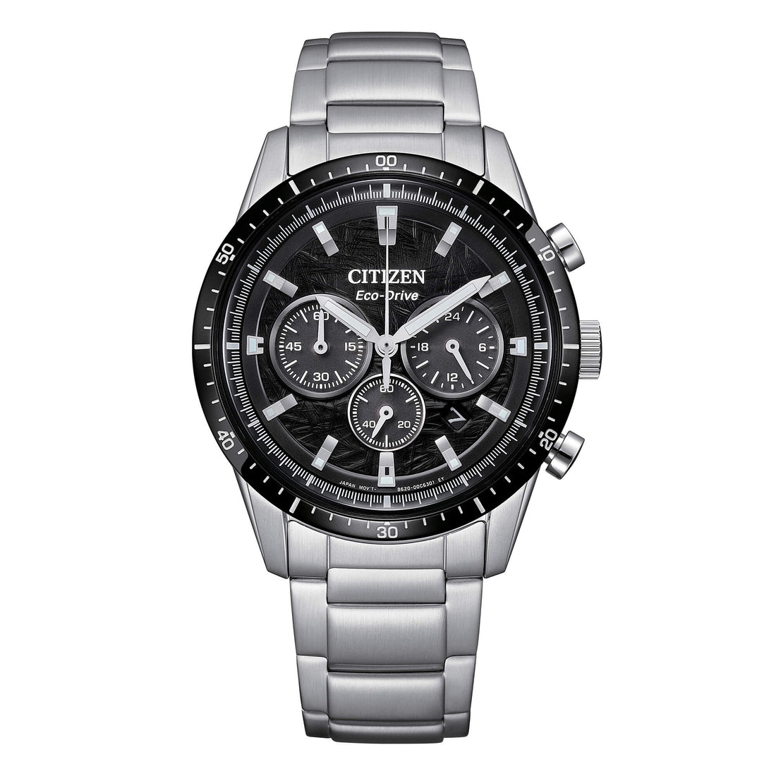 Orologio Uomo Citizen Nero Eco-Drive Cronografo Acciaio Data CA4624-56E