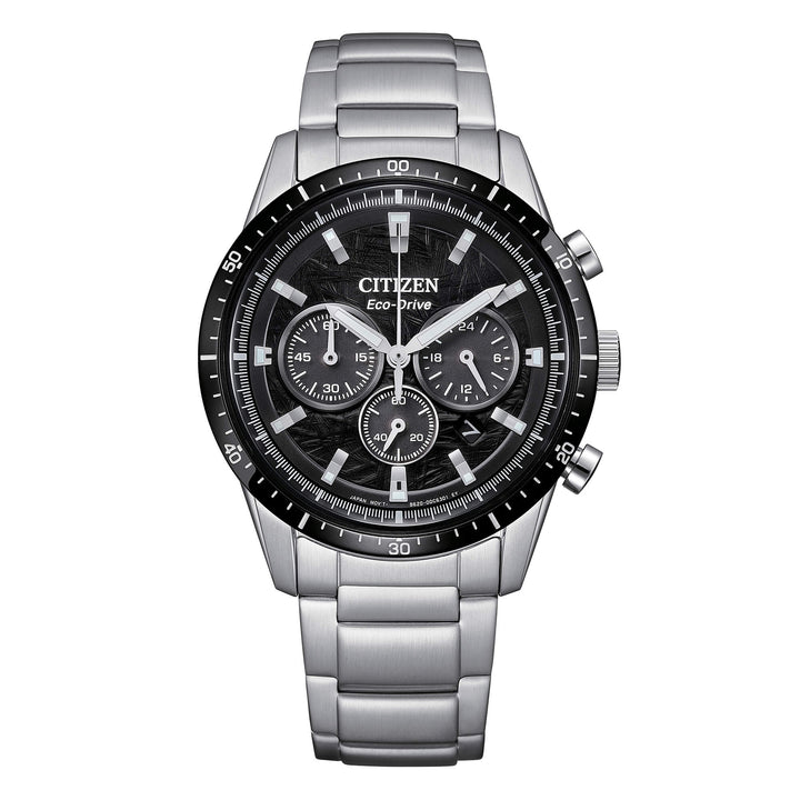Orologio Uomo Citizen Nero Eco-Drive Cronografo Acciaio Data CA4624-56E