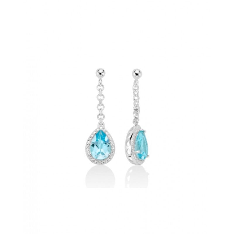 Orecchini Donna Miluna Argento 925 e topazio azzurro Goccia ERD2548