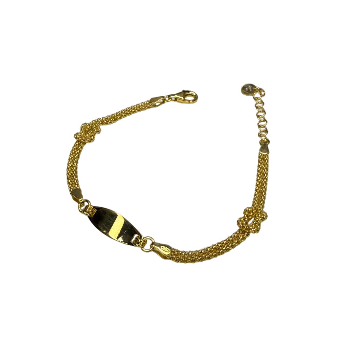 Bracciale Unisex Nodo Incisione Personalizzabile Argento Piastra Piccola