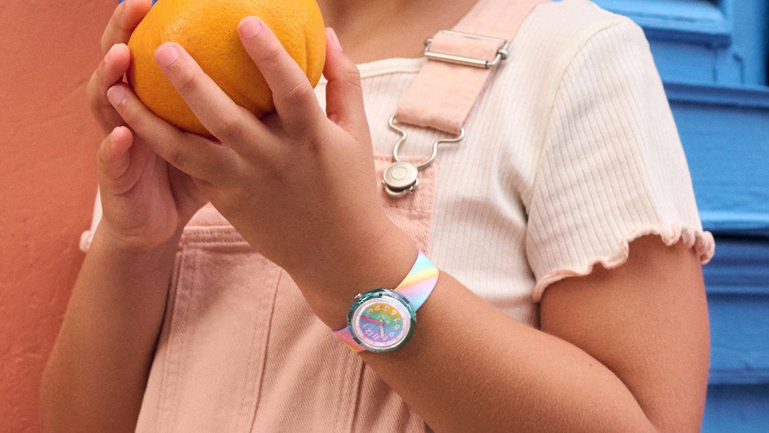 Orologio Bambina Swatch Flik Flak Liquid Rainbow Multicolore ZFPNP152