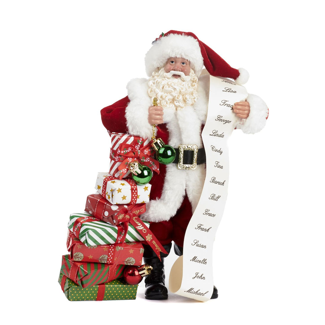Babbo Natale Goodwill Artigianale Pupazzo Lista Buoni Regali Altezza 28 cm AS25009