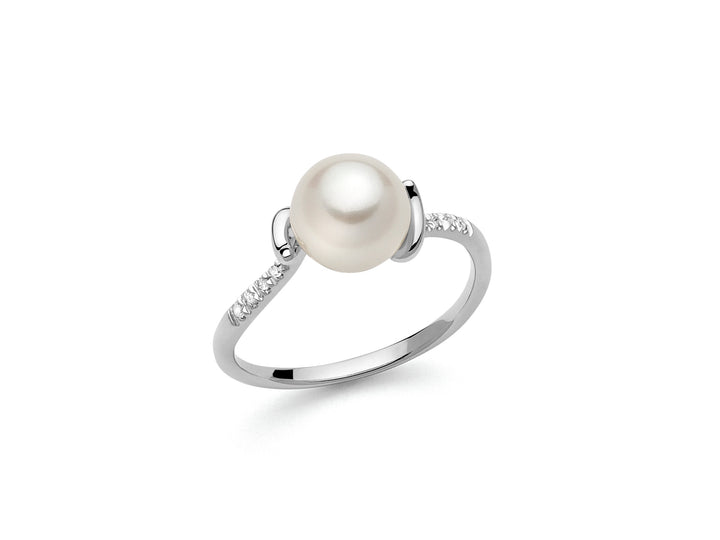 Anello Miluna Oro Bianco 375 Perle Diamanti PLI1653X
