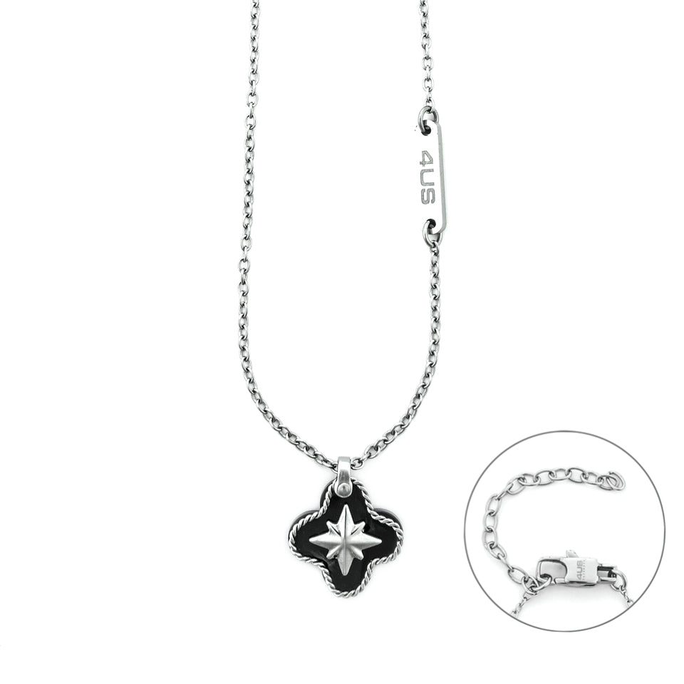 Collana Uomo 4US Cesare Paciotti Rosa Dei Venti Nero 4UCL7517