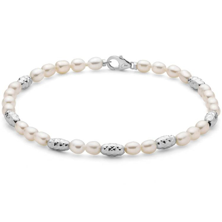Bracciale Donna Miluna Perle Pepite Argento Diamantato PBR3642B