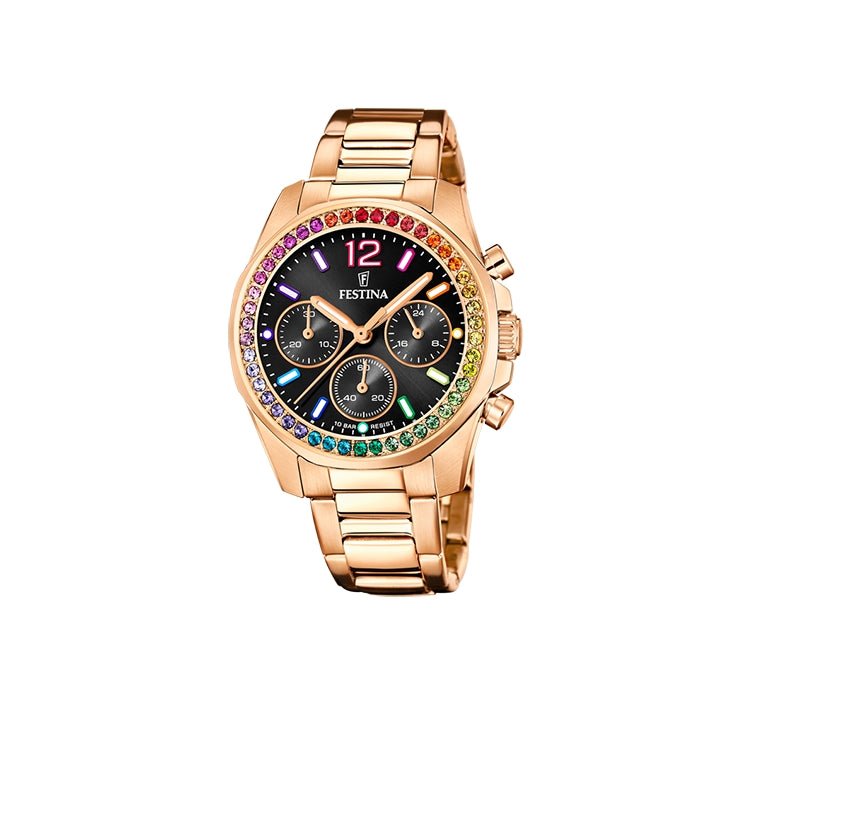 Orologio Donna Festina Al Quarzo crono Zirconi Colorati F20639/3
