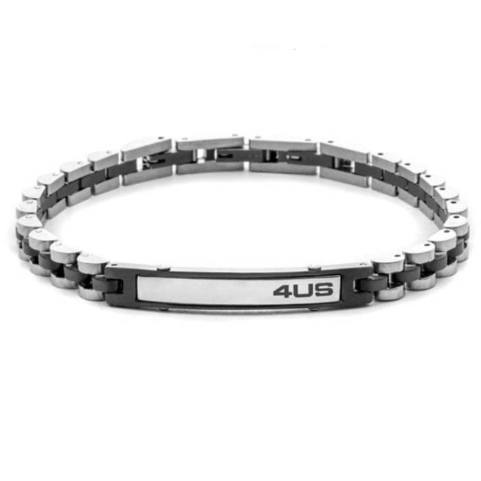 Bracciale Uomo 4US Cesare Paciotti Acciaio Pvd Grigio 4UBR8494