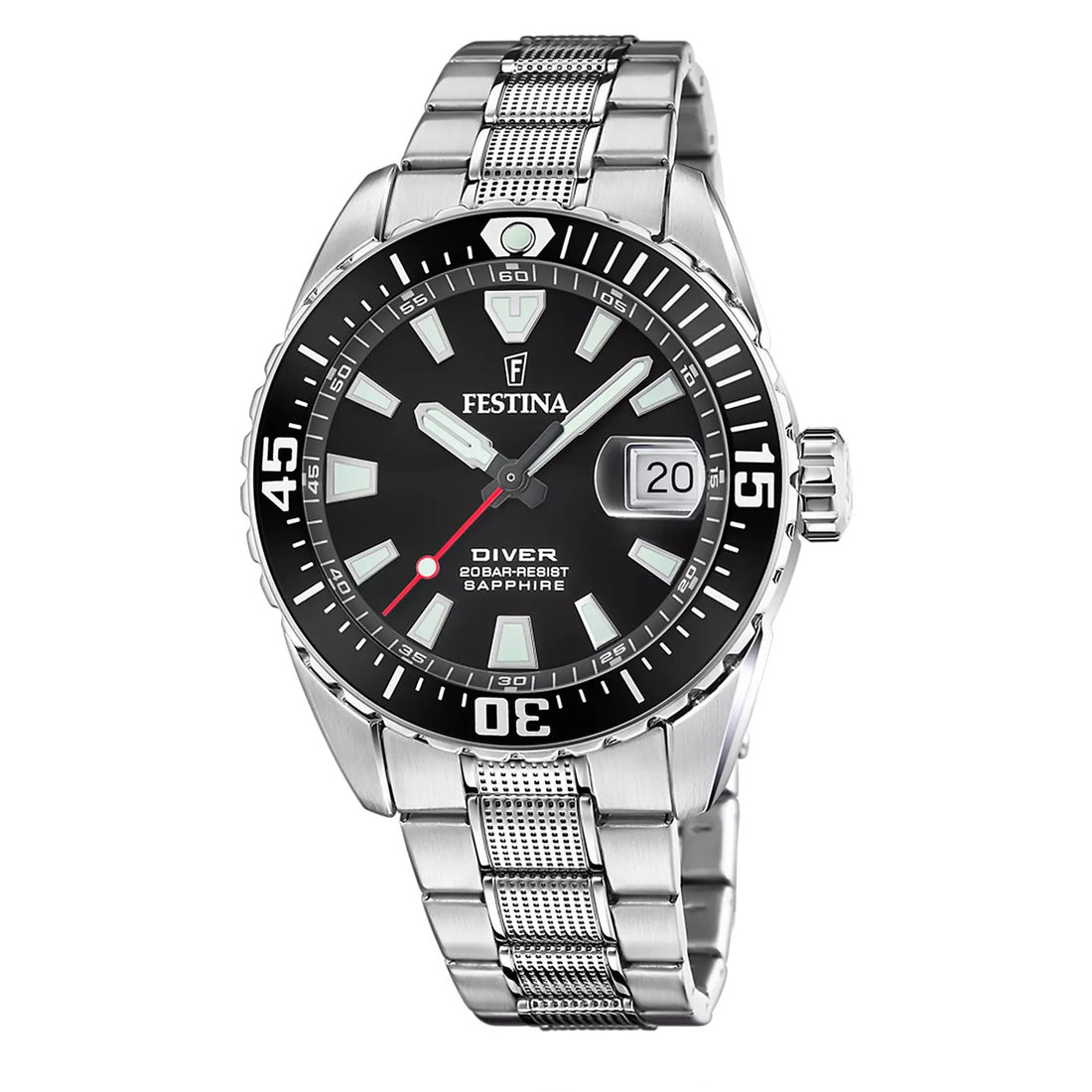 Orologio Uomo Festina Diver Acciaio Quarzo Data Ghiera Nero F20669/3