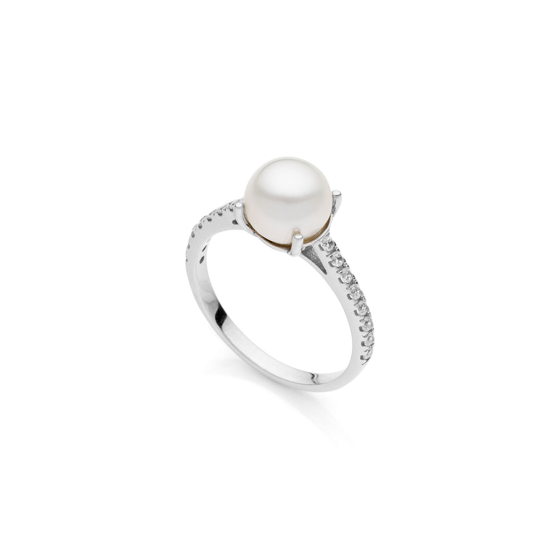 Anello Donna Unoaerre Argento 925 perla bianca e zirconi 557208
