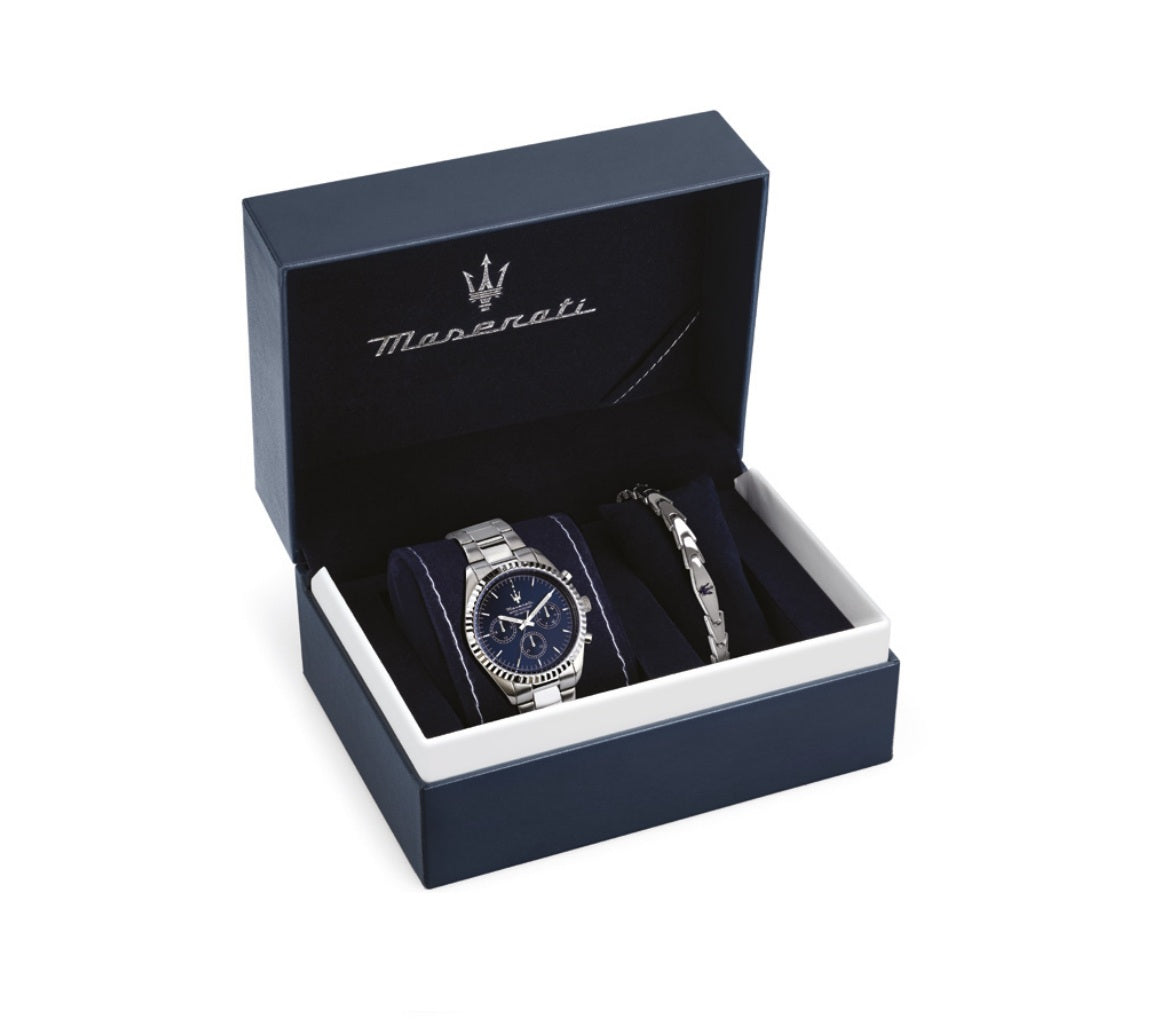 Orologio Uomo edizione speciale Maserati Multifunzione Quarzo Acciaio Blu R8853100047