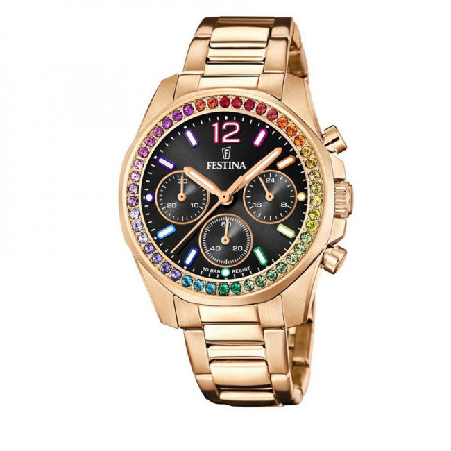 Orologio Donna Festina Al Quarzo crono Zirconi Colorati F20639/3