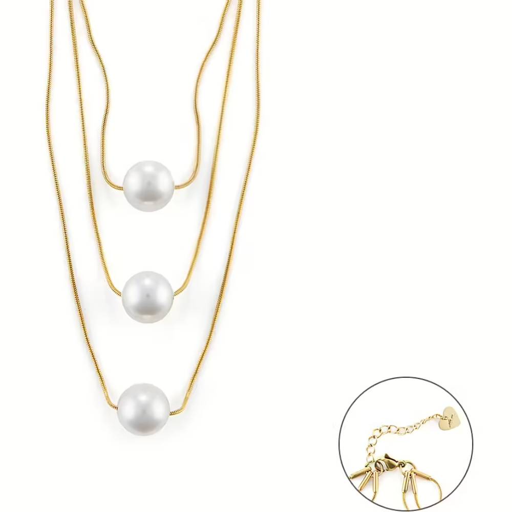 Collana Donna Acciaio dorato 4US Cesare Paciotti  Perle 4UCL6536W