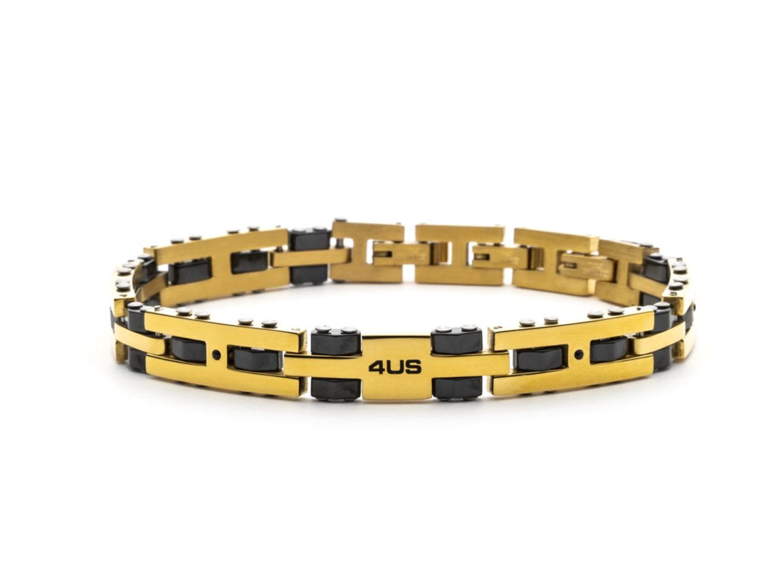 Bracciale Uomo 4US Cesare Paciotti Acciaio in pvd nero con zirconi neri  4UBR5594