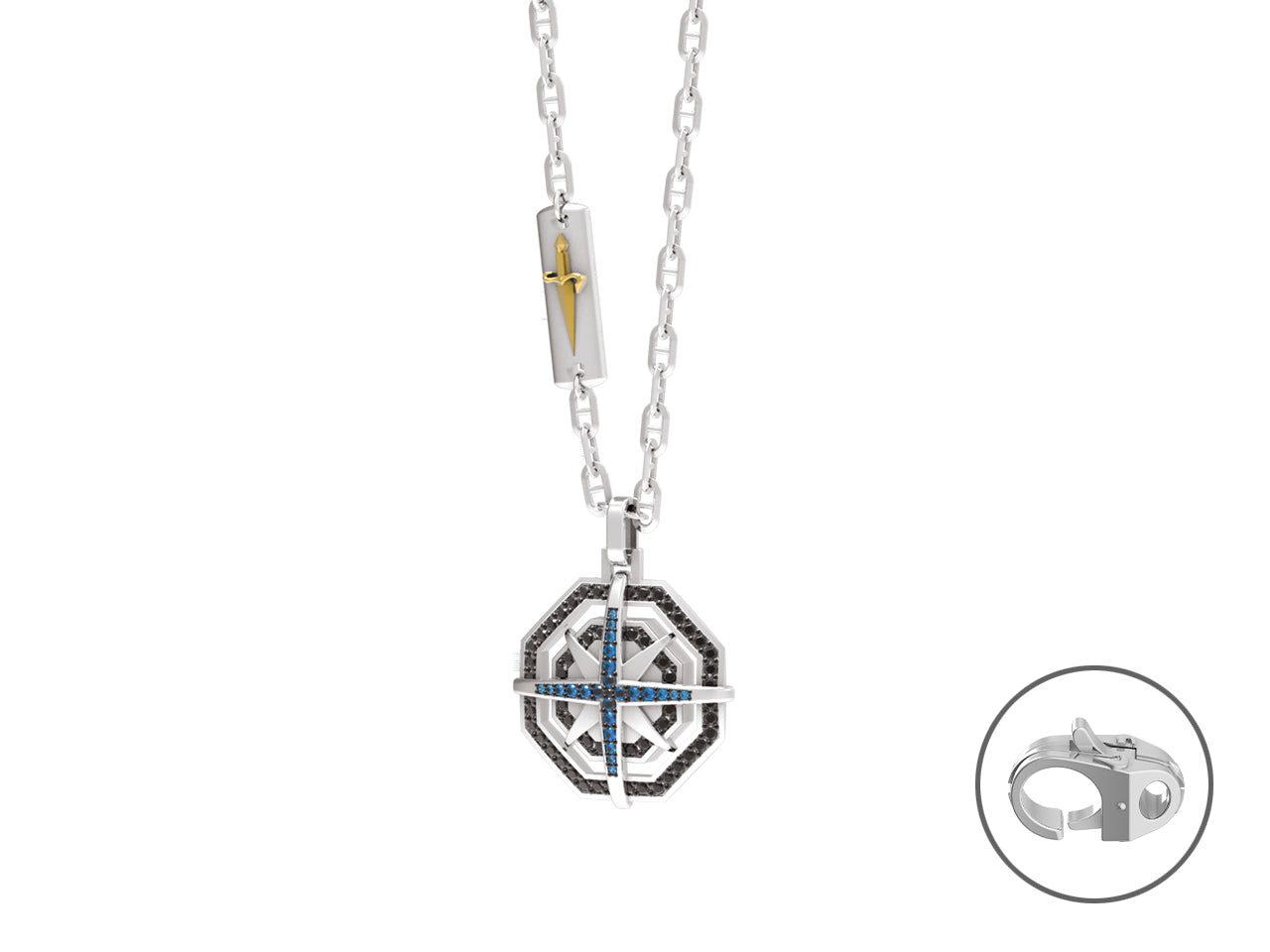 Collana Uomo Cesare Paciotti Argento rosa dei venti JPCL5001B