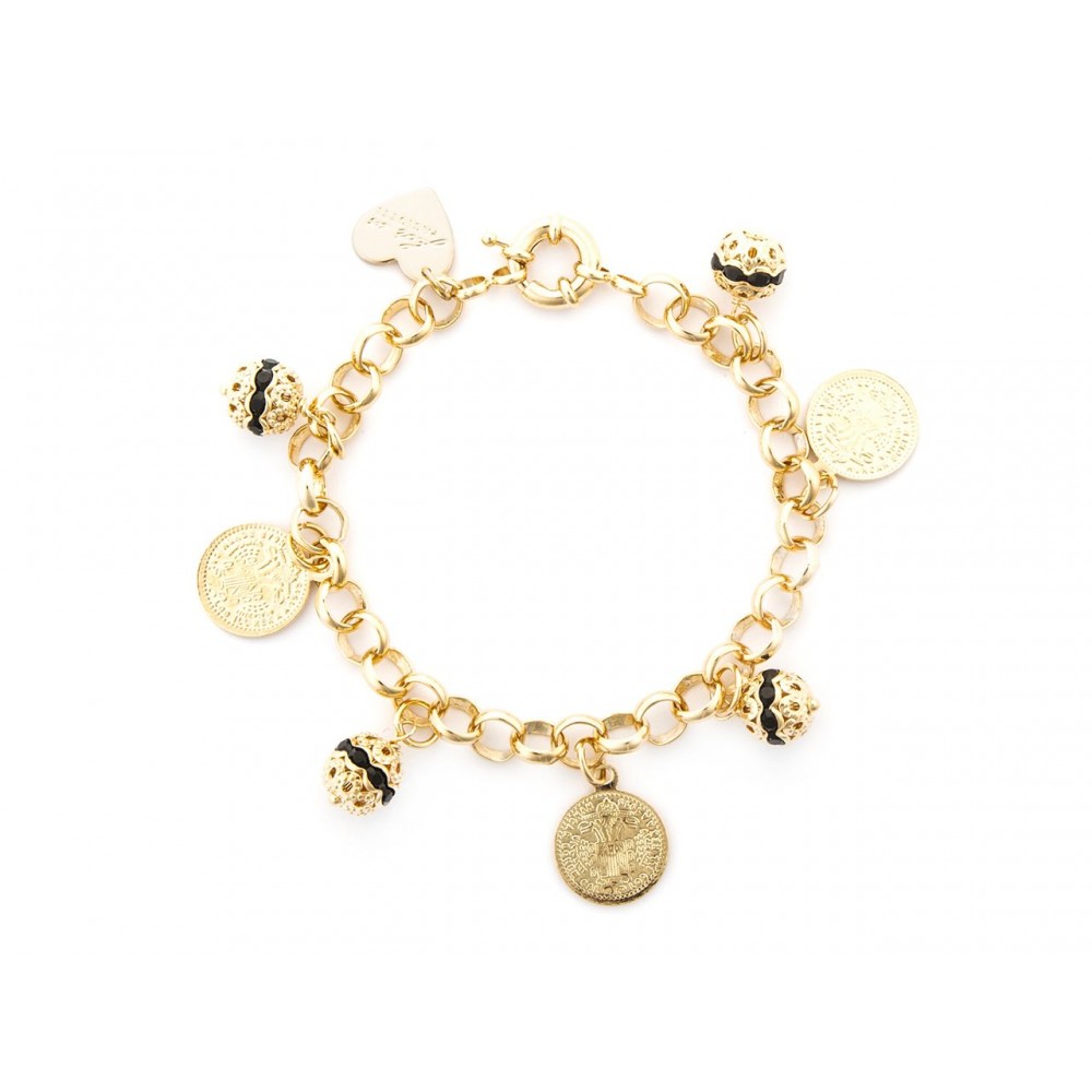 Bracciale Donna Acciaio dorato 4US cesare paciotti  Monete 4UBR7653W