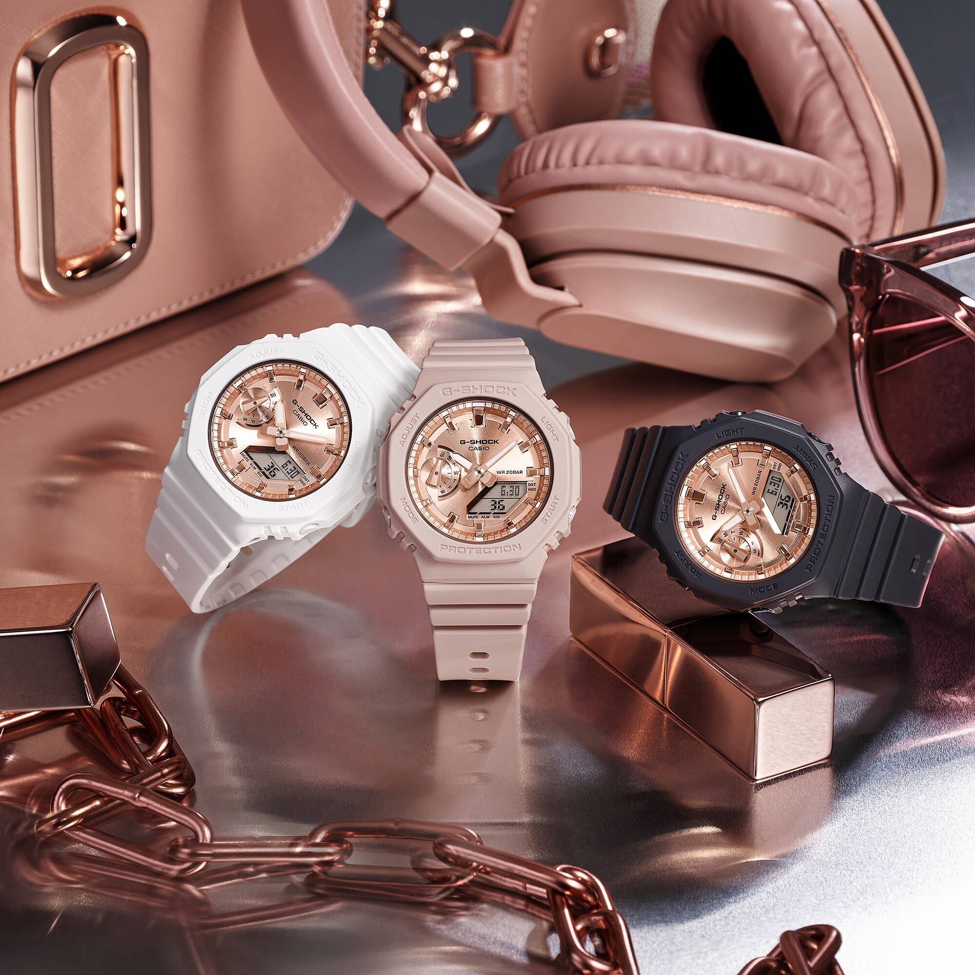 Orologio Donna Ragazza Casio G-SHOCK Quarzo Rosè Grigio GMA-S2100MD-1AER