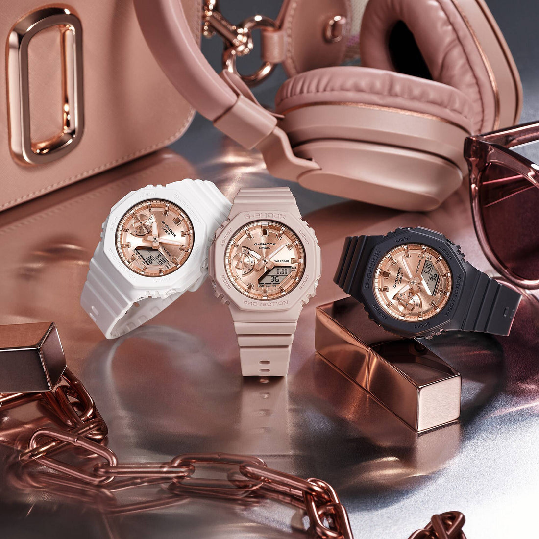 Orologio Donna Ragazza Casio G-SHOCK Quarzo Rosè Grigio GMA-S2100MD-1AER
