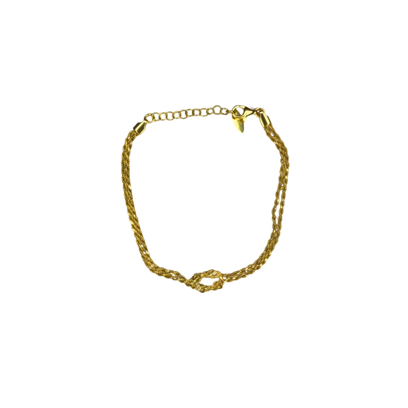 Bracciale Unisex Re Mida Nodo Maglia Argento Dorato 925 BR-Med-31G