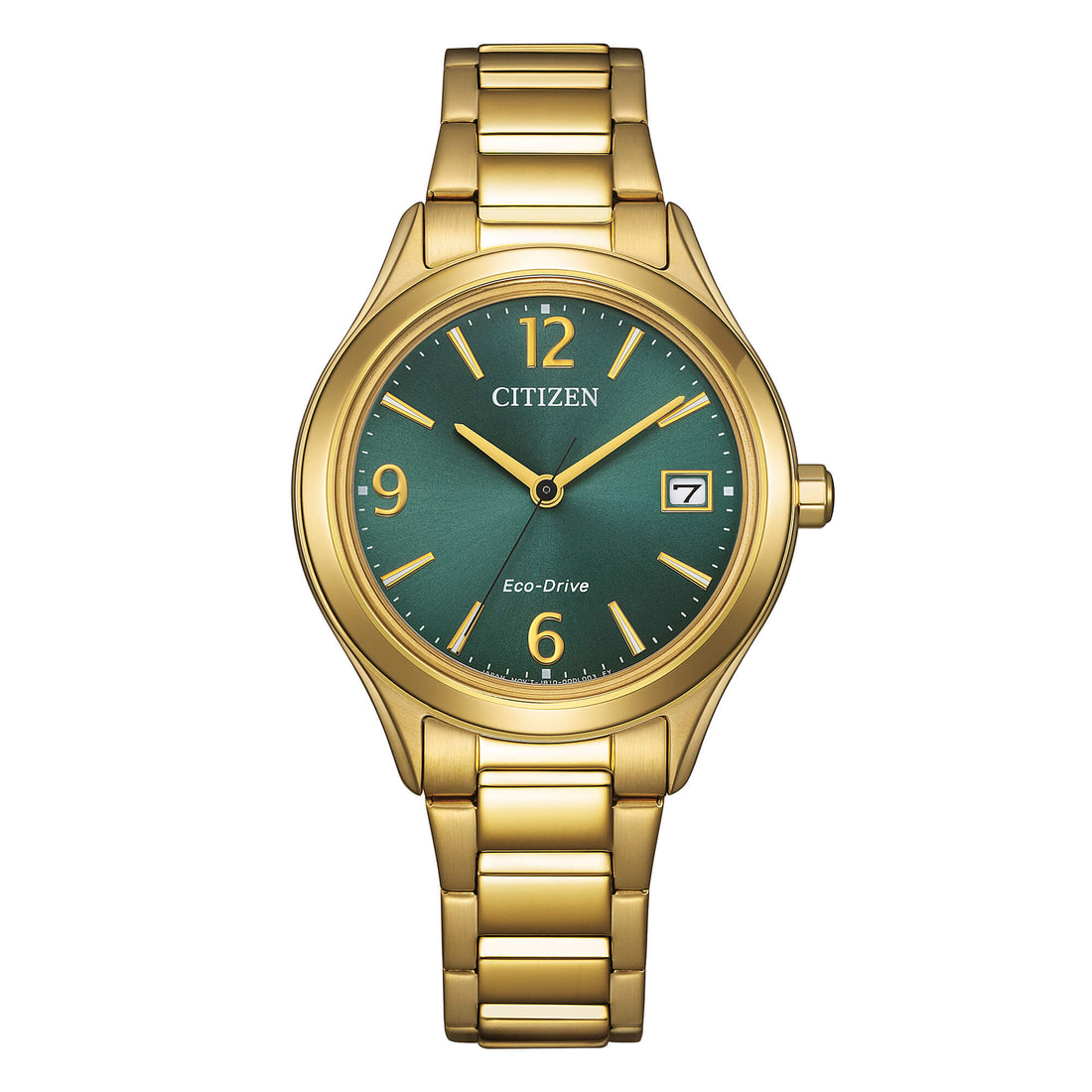 Orologio Donna Citizen Eco-Drive Verde Carica Solare Acciaio Oro FE6122-64X
