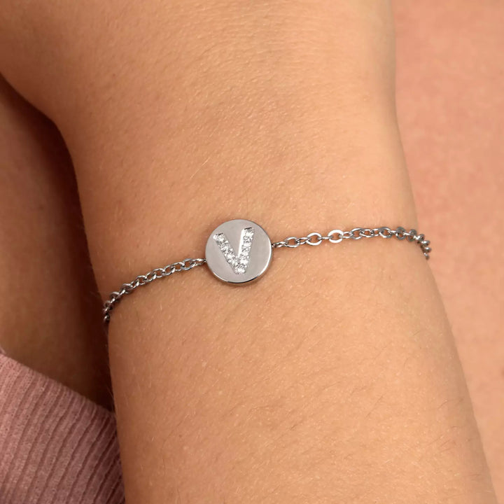 Bracciale Donna La Petite Story Acciaio Lettera V Family LPS05ASF54