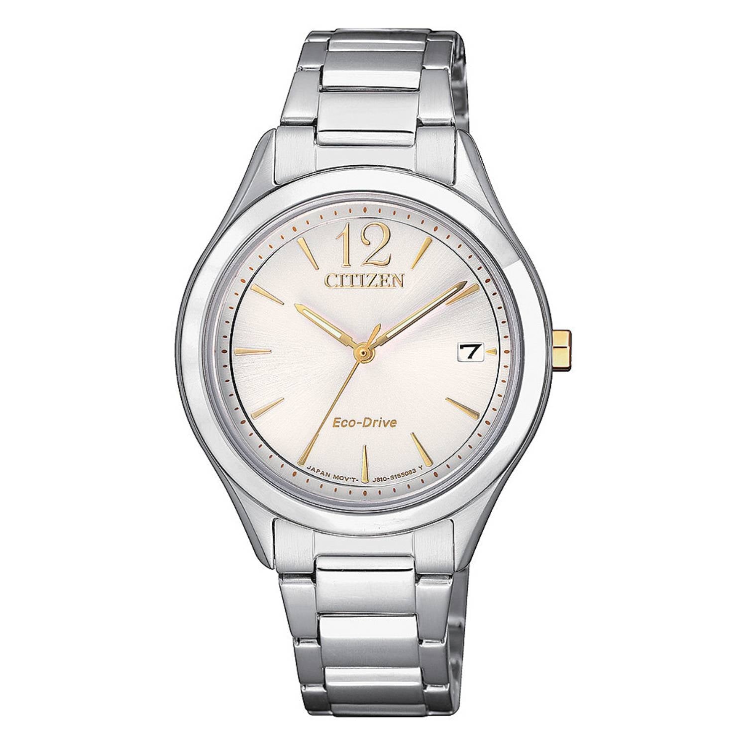 Orologio Donna Acciaio Citizen Eco Drive Solo Tempo Dorato Data FE6124-85A