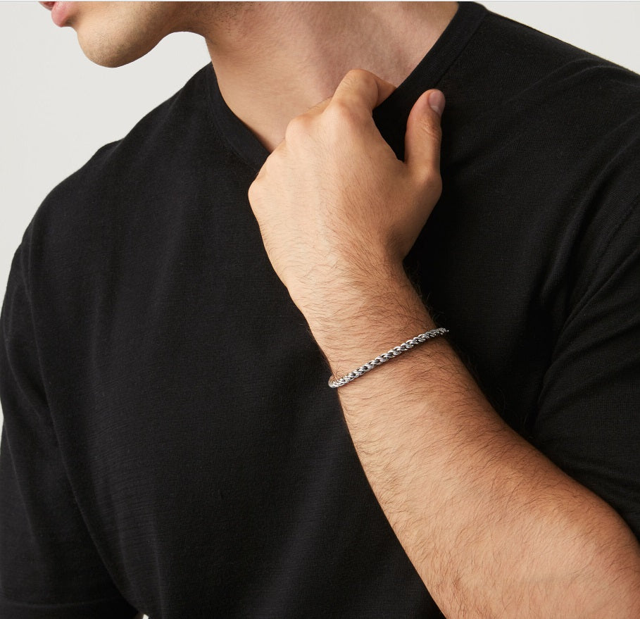 Bracciale Uomo Giovanni Raspini Argento 925 maglia Intrecciata modello mini 09319L
