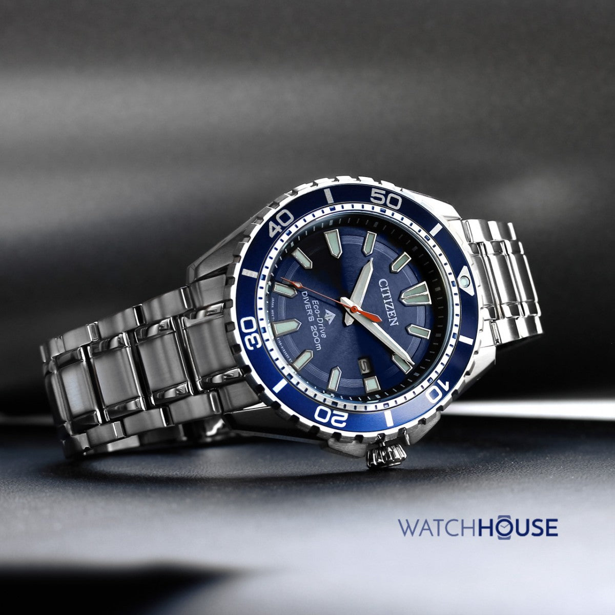 Orologio Uomo Acciaio Citizen Promaster Eco Drive Blu Data Solo Tempo BN0191-80L